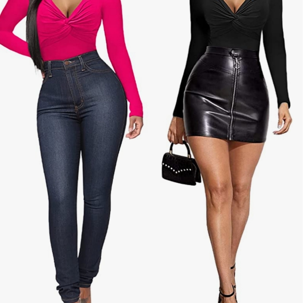 Deep V Neck Twist Knot Fitted Short Sleeve Long Sleeve Tops by Mangopop